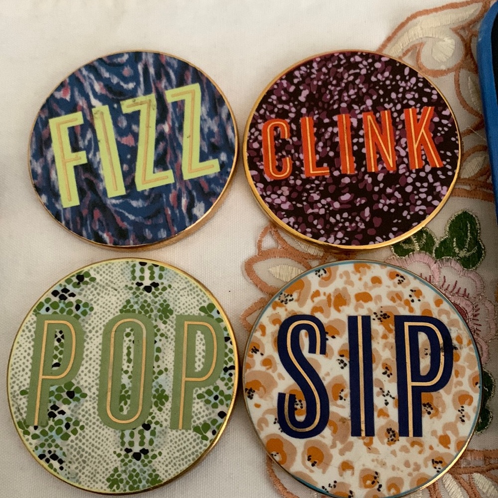 Four (4) coasters Anthropologie